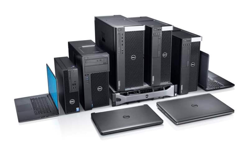 Dell Precision family image featuring workstations; Precision 3510, 5510, 7510, 7710, 3420, 3620, 5810, 7810, 7910.