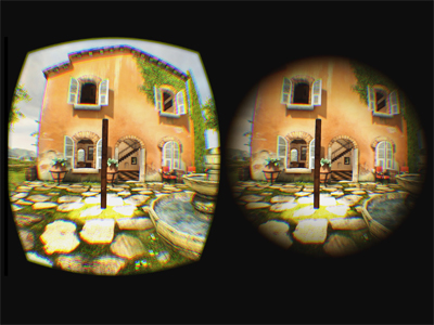 Views of virtual environment before and after subtle dynamic field-of-view modification —Image courtesy of Ajoy Fernandes and Steve Feiner