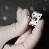 A fingertip-sized chip replaces bulky laboratory equipment